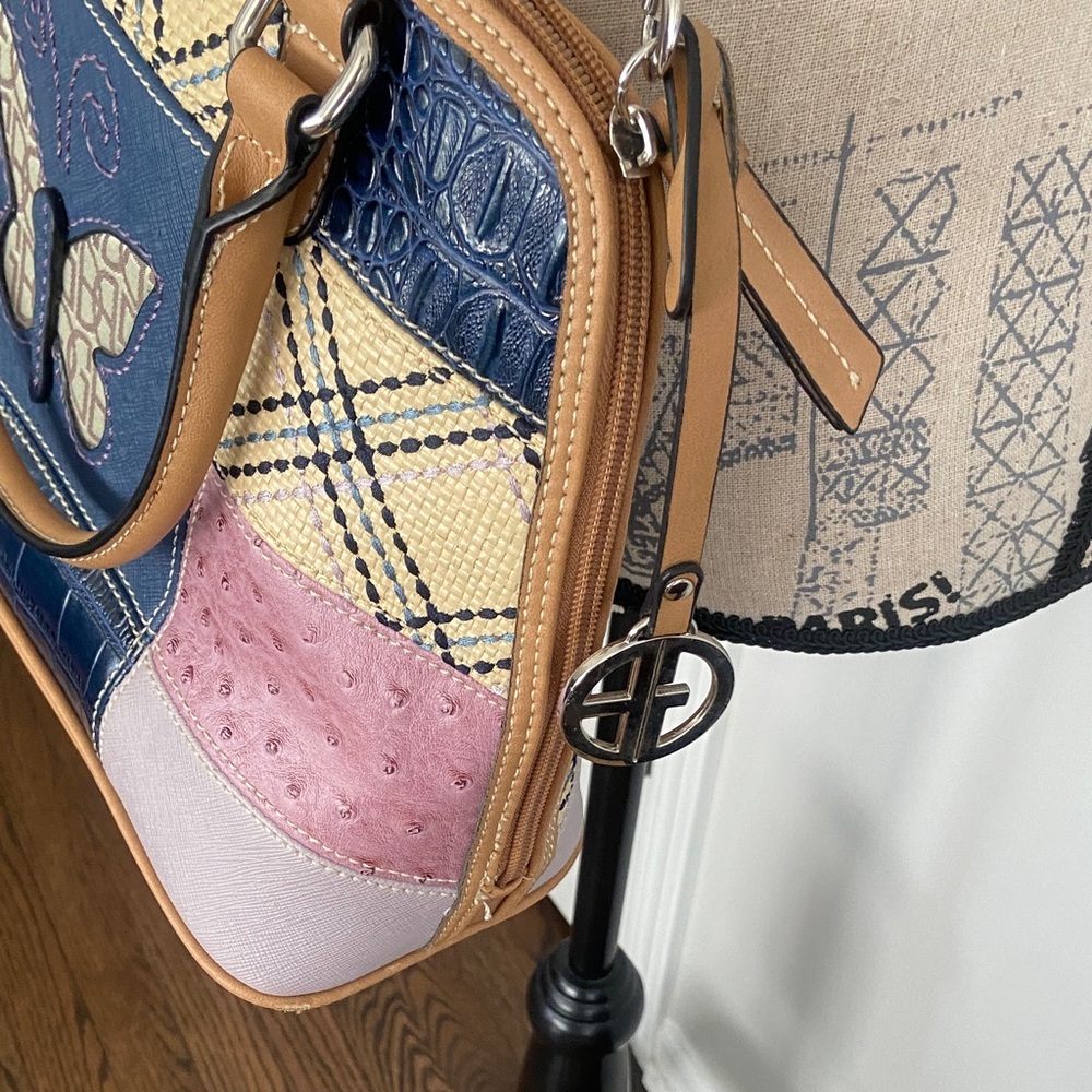 Giani Bernini Eucbutterfly Patchwork Dome Satchel… - image 3